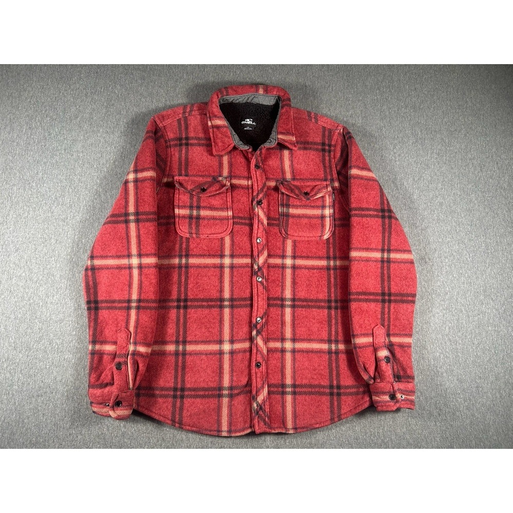 O'Neill Men's Hyperdry Superfleece Sherpa-Lined Plaid Shirt Jacket‎ Small